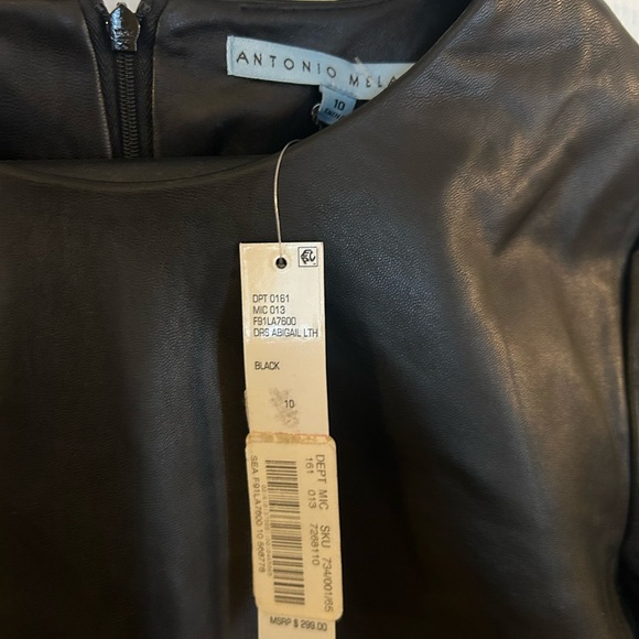 ANTONIO MELANI NWT Black Leather Dress - Picture 3 of 7